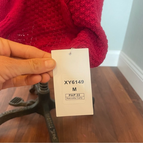 SHEIN- NWT M Maroon Knit V-Neck Long Knitted Sweater Dress - Picture 8 of 9